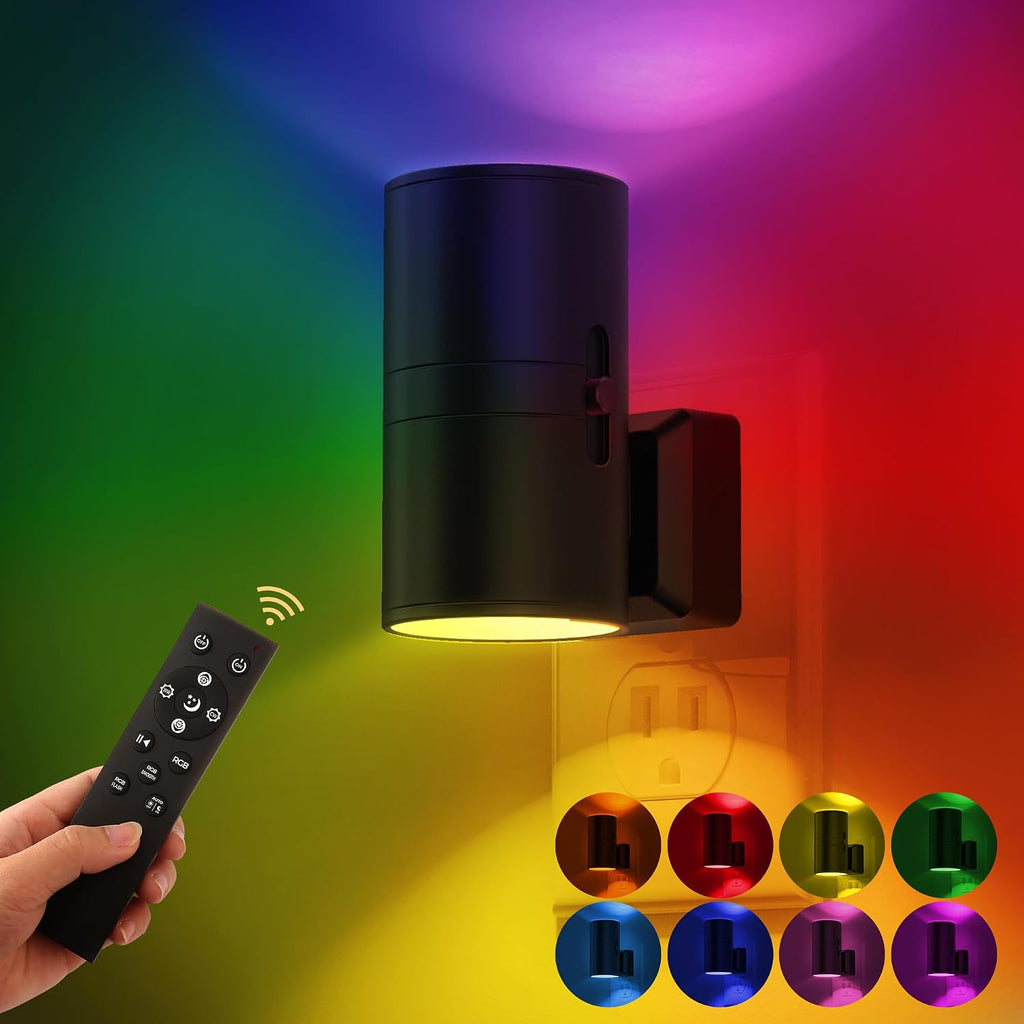L LOHAS LED Night Light, Remote Control, RGB Color Changing, ON-Off, 1 Pack
