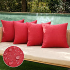 MIULEE Pack of 4 Decorative Solid Waterproof Throw Pillow Covers Linen Garden by MIULEE