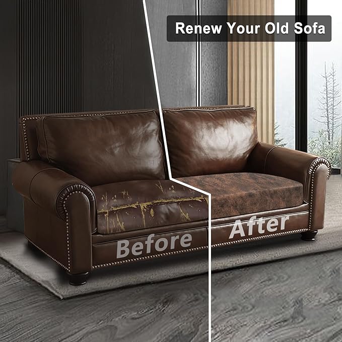 Leather Look Couch Cushion Covers Sofa Seat Slipcovers Sets Couches Furniture - Image 7