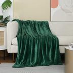 JIAHANNHA Flannel Fleece Blanket Queen Size Green 90 by 90 Inches Blankets - Image 2