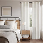 Cream Linen Curtains Back Tab Sheer Curtains 90 Inches Long - Image 7