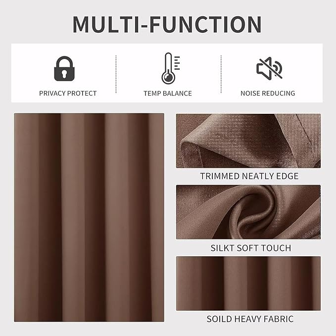 Joydeco Blackout Curtains 90 inch Long 2 Panels Set, Thermal Insulated Long - Image 4