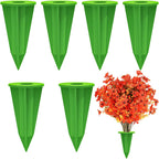 Artificial Flowers Holder for Outdoors and Indoor, 6 PCS Floral Ground Spike for Door Yard Porch Patio Garden Window Box Office Table Kitchen Home Planter Pot Vase Flowerpot Decorations (Black)