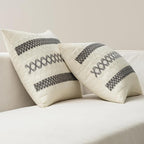 MIULEE Set of 2 Gray Boho Decorative Pillow Covers 18x18 Inch Farmhouse Rustic - Image 6