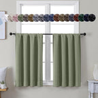 Simplebrand Ava Sage Green Short 36 Inches Blackout Curtain 2 Panels Set by Simplebrand
