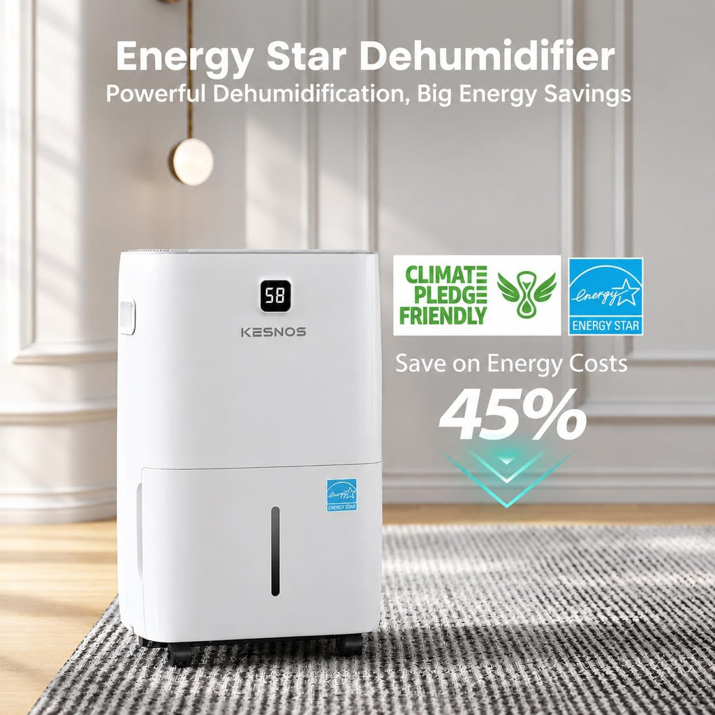 80 Pints Energy Star Dehumidifier for Basement with Drain Hose, 6000 Sq. Ft