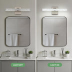 16 Inch Brushed Nickel LED Bathroom Vanity Light Fixtures, Iceberg Crushed Acrylic Modern Wall Sconce Lighting Over Mirror, 5500K Cool White Linear Vanity Lamp for Mirror Cabinet Powder Room
