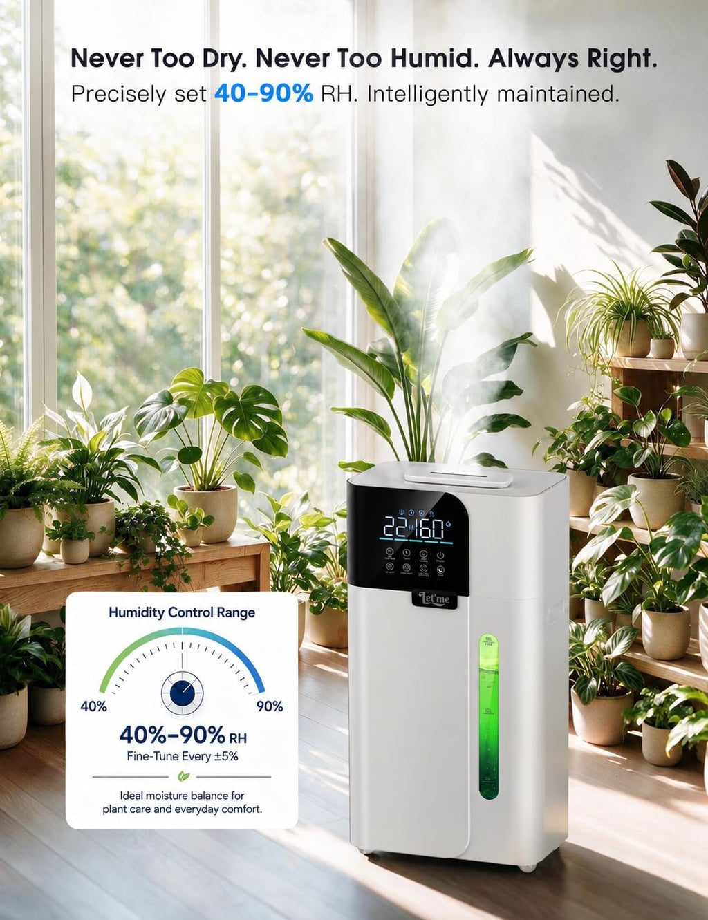 18L/4.75Gal Smart Humidifier Large Room 2000 ft² Humidifier for Bedroom