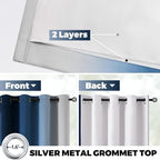 Yakamok 100% Blackout Curtains 84 Inch Length 2 Layers, Light Blocking Thermal - Image 3