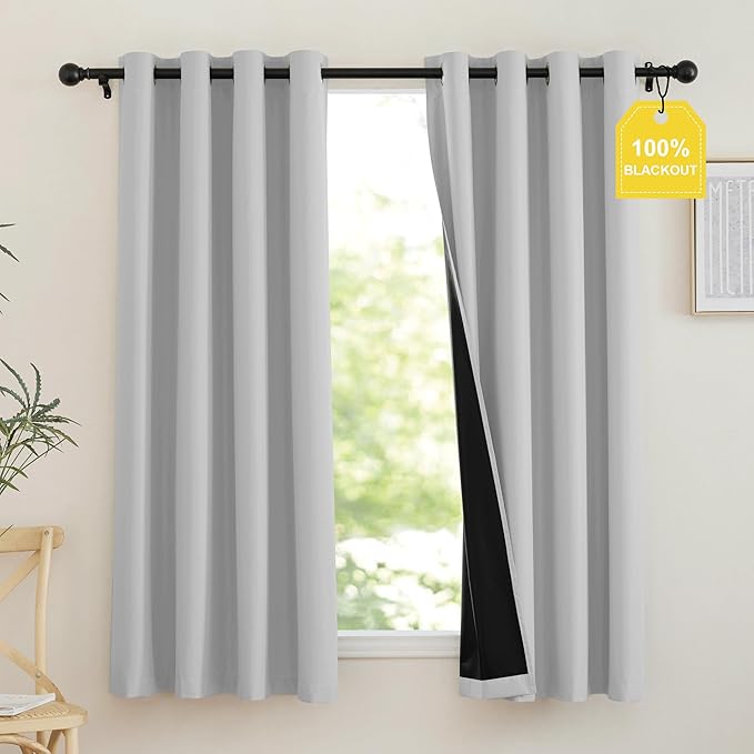 NICETOWN 100% Blackout Off White Curtains by NICETOWN