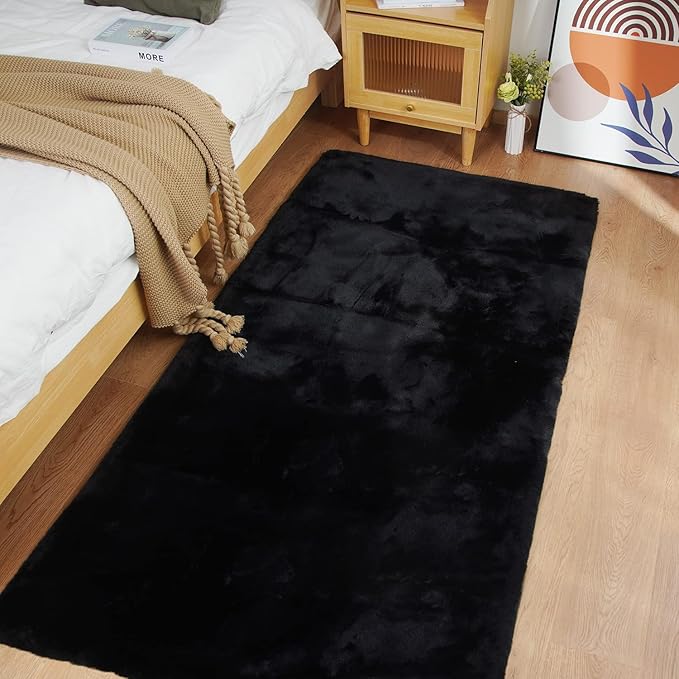 Ghouse Ultra Soft Faux Rabbit Fur Rug, Machine Washable Area Rugs by Ghouse