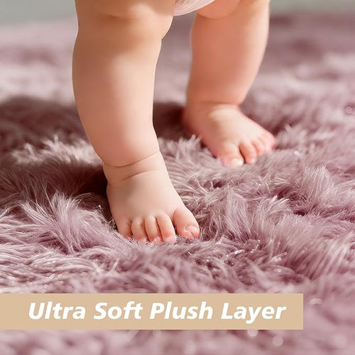 6x9 Fluffy Area Rug for Living Room, Shag Area Rugs for Bedroom, Blush Soft - Image 2