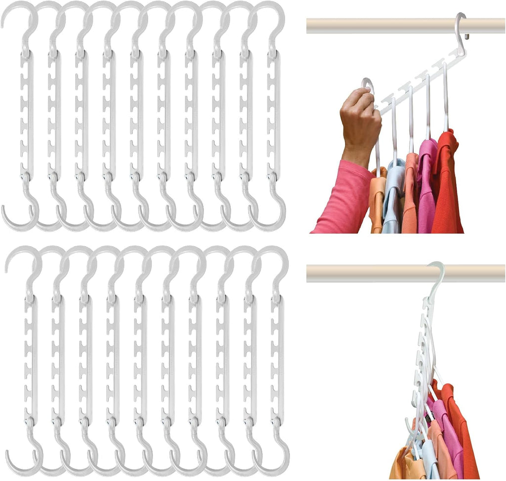 Max Space Saving Closet Hangers, 10-Pack, 360° Swivel, Grey