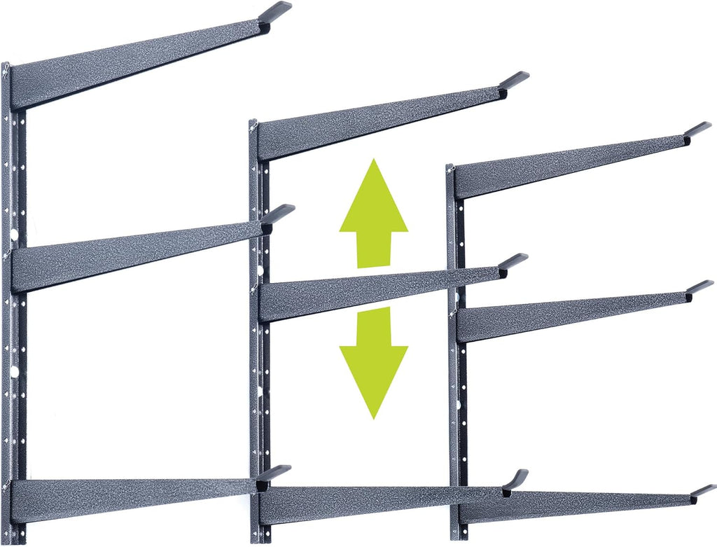 Delta Heavy Duty Lumber Storage Rack Cycle, Holds Up to 800 lbs - Easy to Install Wood Storage Rack with Fully Adjustable Arms - Steel Construction Storage Solution for Garage, Basement & Pantry
