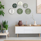 Barydat 6 Pcs Boho Wooden Plant Wall Art Decor,Greenery,8 Inch, 10 Inch