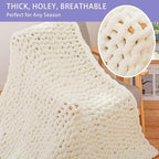 Bigacogo Chunky Knit Throw Blanket - Image 3