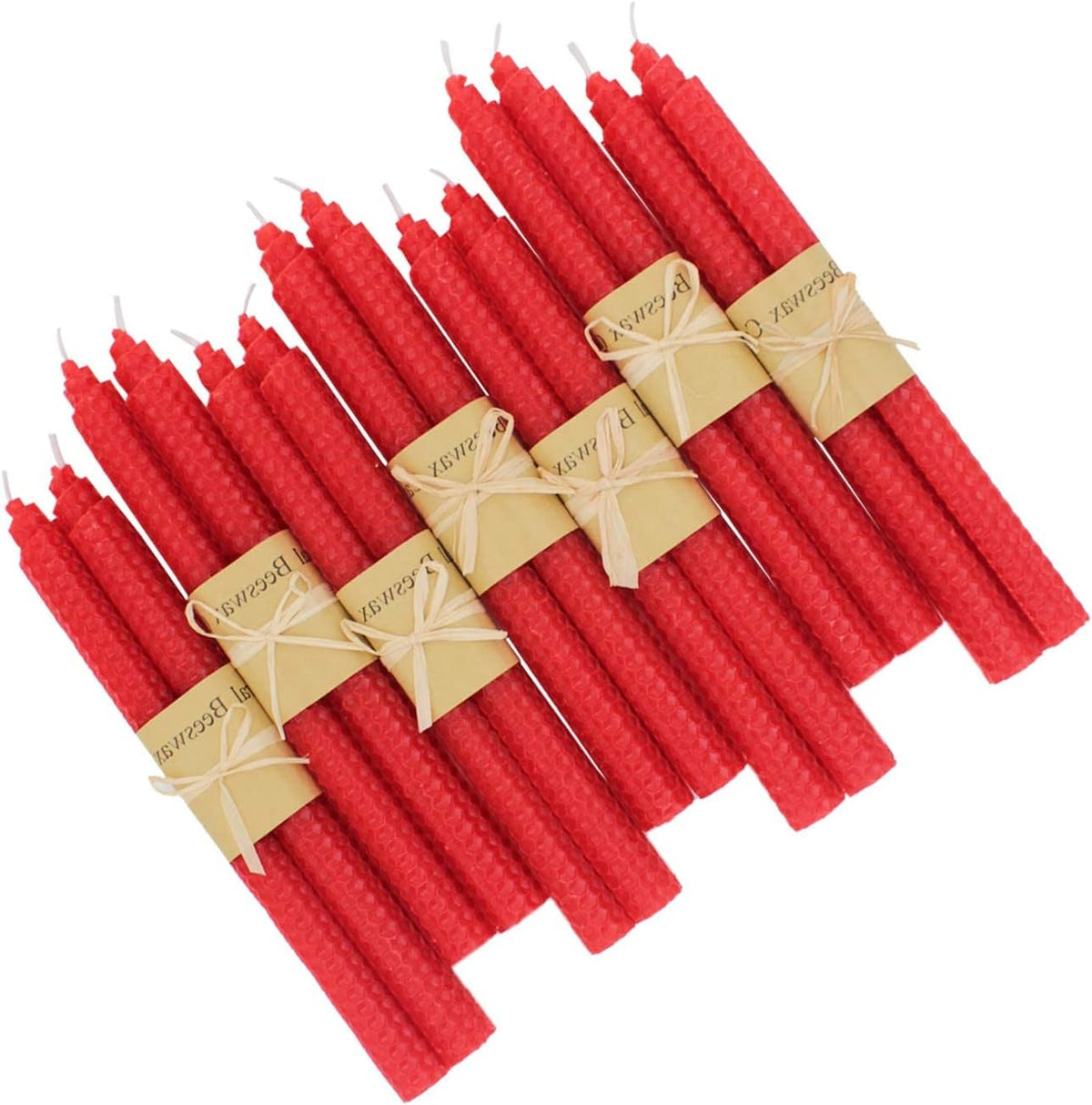 Premium Quality Beeswax Candles - 14 pack in 7 Colors - Hand-Rolled, Unscented, Dripless & Smokeless Taper Candles for Seasonal, Wedding, Home Decor & Dinner