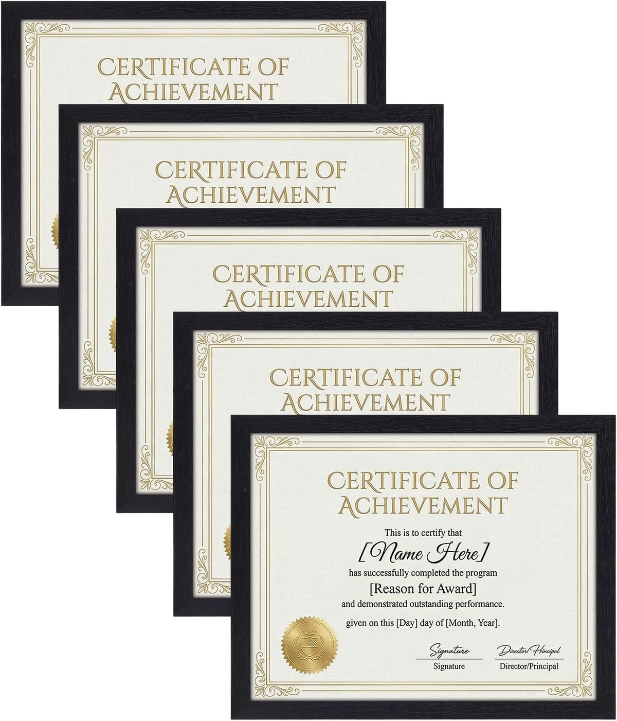 Edenseelake 8.5 x 11 Certificate Picture Frame 5 Pack, Black Diploma Frames