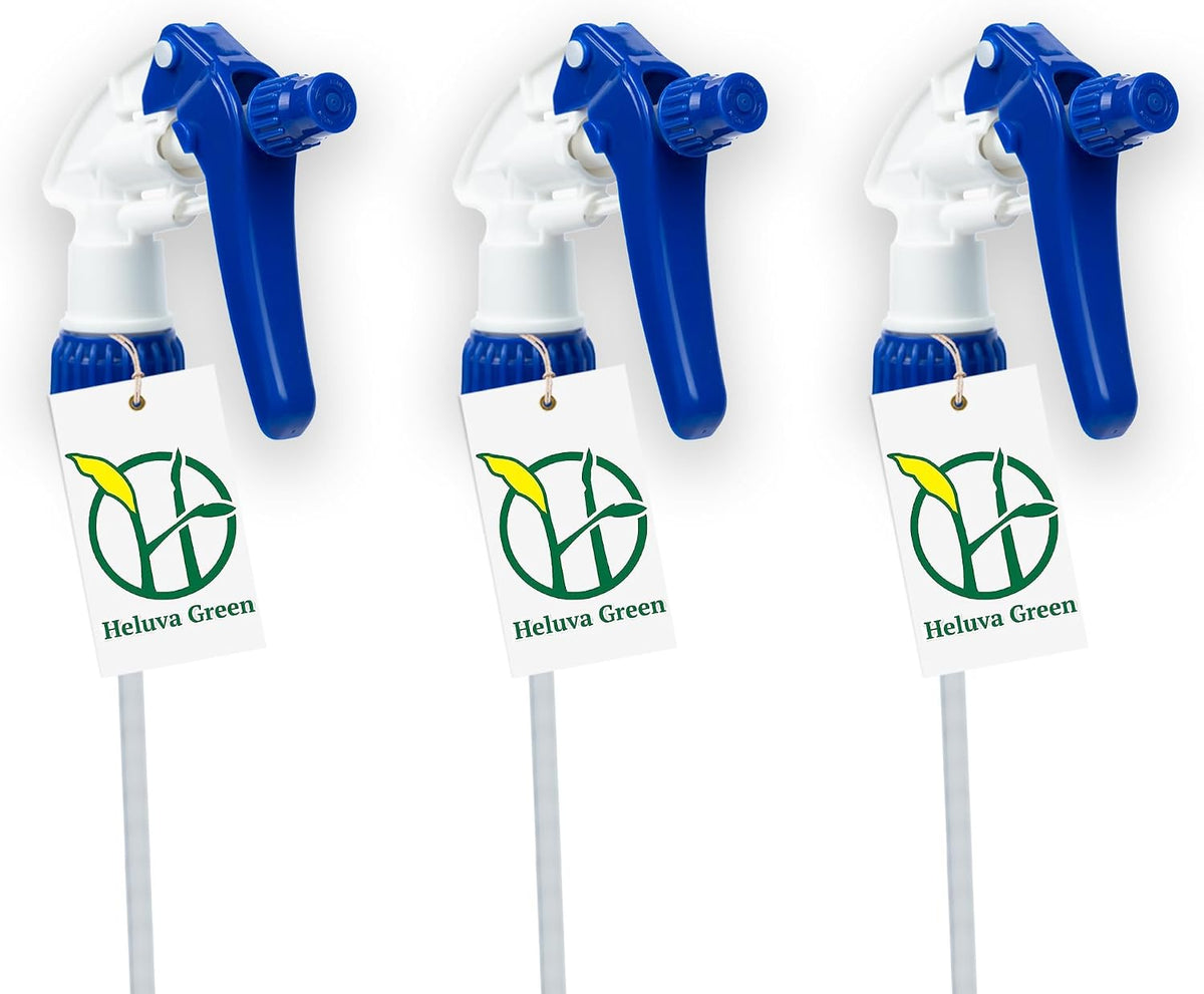 Heluva Green Spray Bottle Nozzle Replacement Tops, Blue 6 Pack