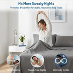 Coolmax® Cooling Sheets for Hot Sleepers, Queen Size, Grey