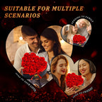 Forever Red Roses in a Heart Shaped Box 16 Preserved Flowers for Delivery 100% Real Quality Immortal Flower Eternal Birthday Graduation Gifts Home Deco for Her Mom Women Wife Girlfriend (Heart-Red)
