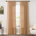 Nanspring Camel Linen Curtains 80 Inches Long by Nanspring