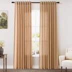 Nanspring Camel Linen Curtains 80 Inches Long by Nanspring