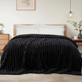 Exclusivo Mezcla King Size Flannel Fleece Blanket, Super Soft Striped Jacquard by ExclusivoMezcla