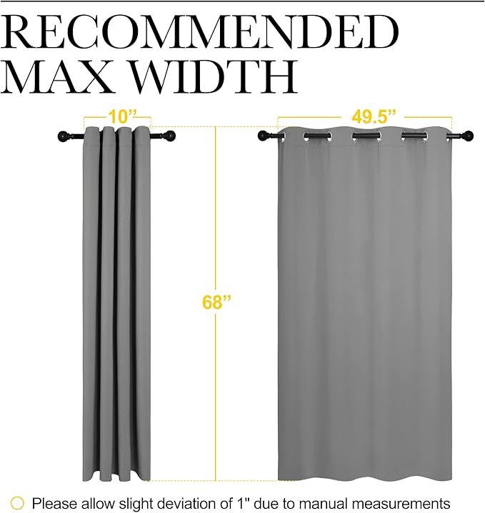 NICETOWN Silver Grey Blackout Curtain Panels - Image 6