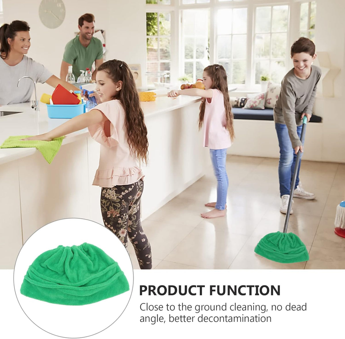 SOLUSTRE Broom Cover Microfiber Broom Cloth 3 Pack Washable Reusable Sweeping Cover for Mopping Dust Hair and Water Stains Household Cleaning Tool for Floor Care