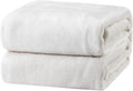 Bedsure GentleSoft White Fleece Throw Blanket by BEDSURE
