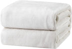 Bedsure GentleSoft Fleece Blanket Twin Size White by BEDSURE