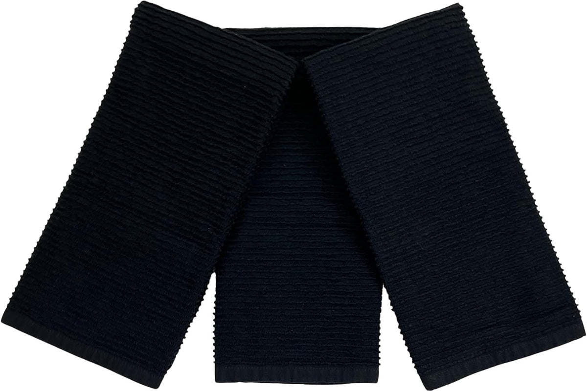 Black Kitchen Hand Dish Towels, Set of 3, 100% Cotton, 18" x 28"