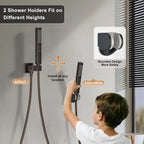 Rain Shower System 12"&6" Shower Heads Wall Mount Shower Faucet Set