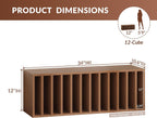 IOTXY DIY Modular Cubby Bookcase - Stackable 12-Cube Open Bookshelf, Walnut