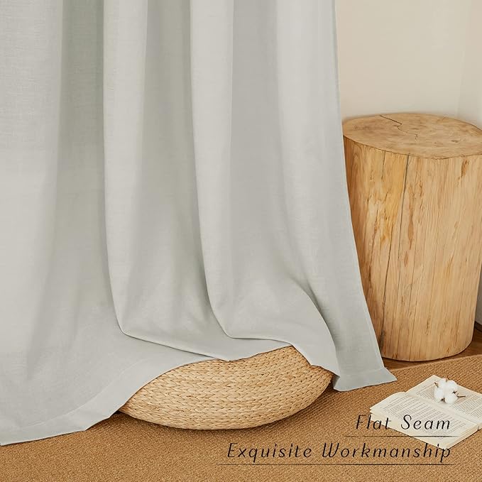 NICETOWN Rustic Linen 144 inch Long Curtains - Image 7