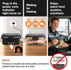 IFENROL Electric Lunch Box for Adults, 100W Heated Lunch Box 1.8L Black