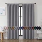 Simplebrand Ava Light Grey Blackout Curtains by Simplebrand