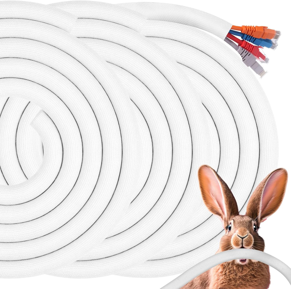 Poen 3 Pack 30ft Cord Protectors from Pets No Chew, 3/8 Inch, Pet Material