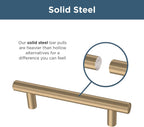 Franklin Brass (5-Pack) – Champagne Bronze Cabinet Handles, 3-3/4 Inch Hole Center, Modern Pulls for Drawers, Kitchen Cabinet Door, Dressers | Solid Bar