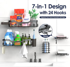 NESOMI 7-Pack Shower Caddy Adhesive,Stainless Steel Shower Organizer Shelf
