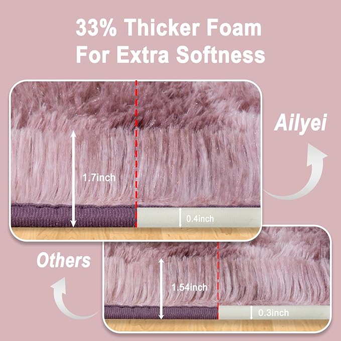Soft Runner Rugs for Bedroom Hallways, 2x6 Tie-Dyed Grey Purple Fluffy Shag - Image 5