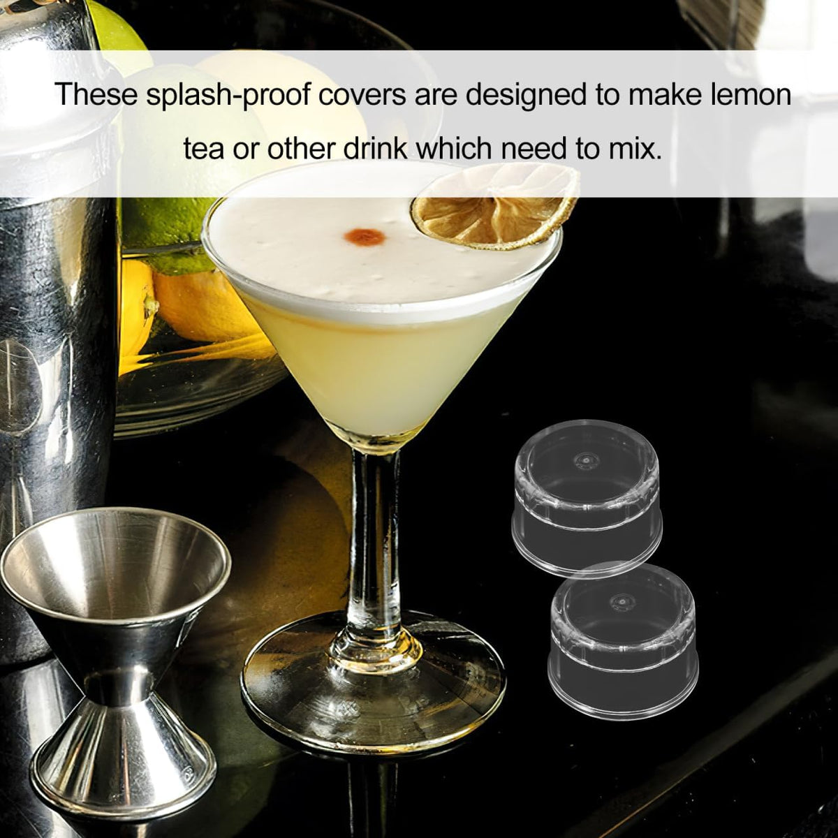 DOITOOL 10pcs Cocktail Shaker Lids - Plastic Shaker Cap Replacement, Beverage Mixing Covers Caps for Bubble Tea, Juice