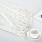 BOURINA Off White Throw Blanket 50 x90 Inches Throw Textured Solid Soft Sofa - Image 6