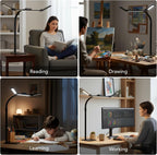 LED Desk Lamp for Home Office with Base, 28.2" Adjustable Gooseneck Swing Arm Ultra Bright Desk Light, Dimmable Architect Table lamp for Desktop Computer Light, Reading, Study, Workbench
