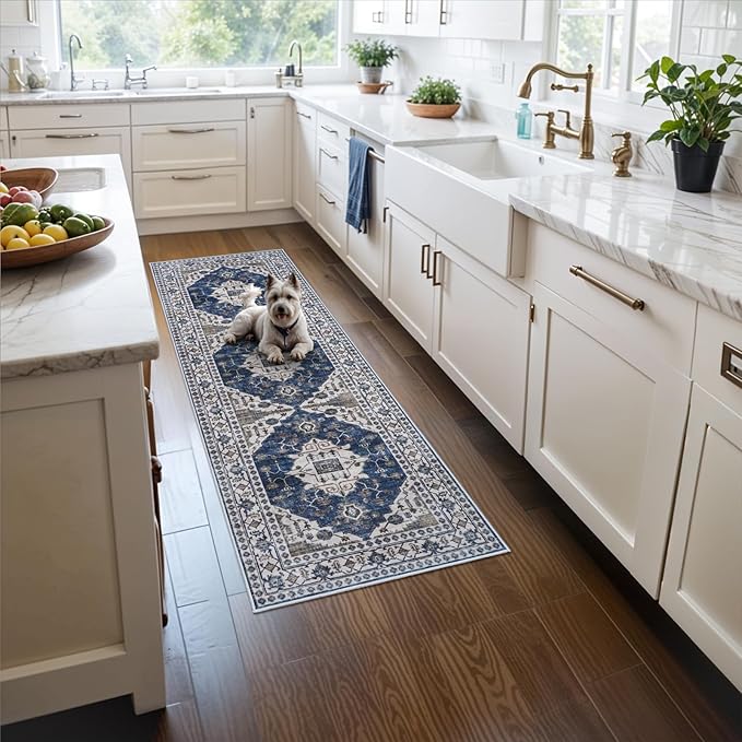 2x5 Washable Hallway Runner Rug: Indoor Farmhouse Entryway Kitchen Rugs by HYHAOYUNLAI