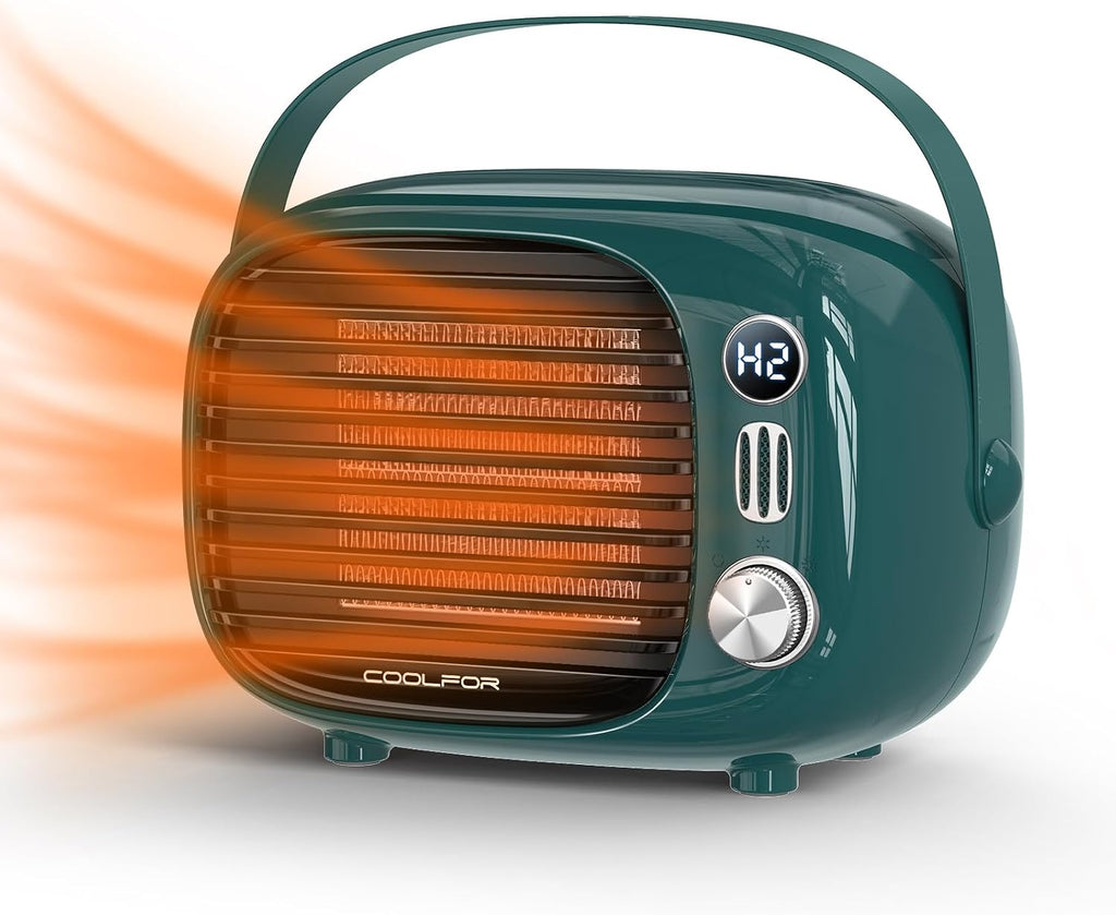 Space Heater, 800W/500W Ceramic Heater with Tip-Over Protection
