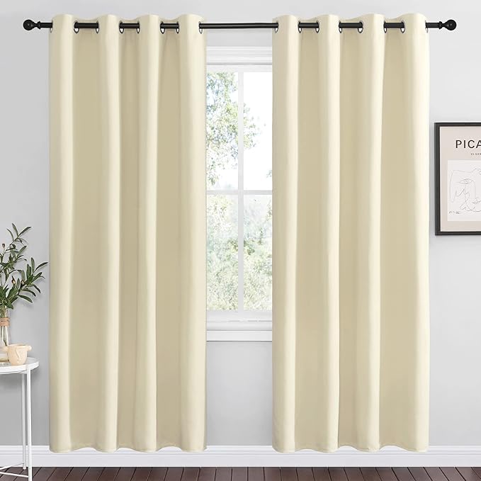 NICETOWN Beige Room Darkening Curtains 78" Long by NICETOWN