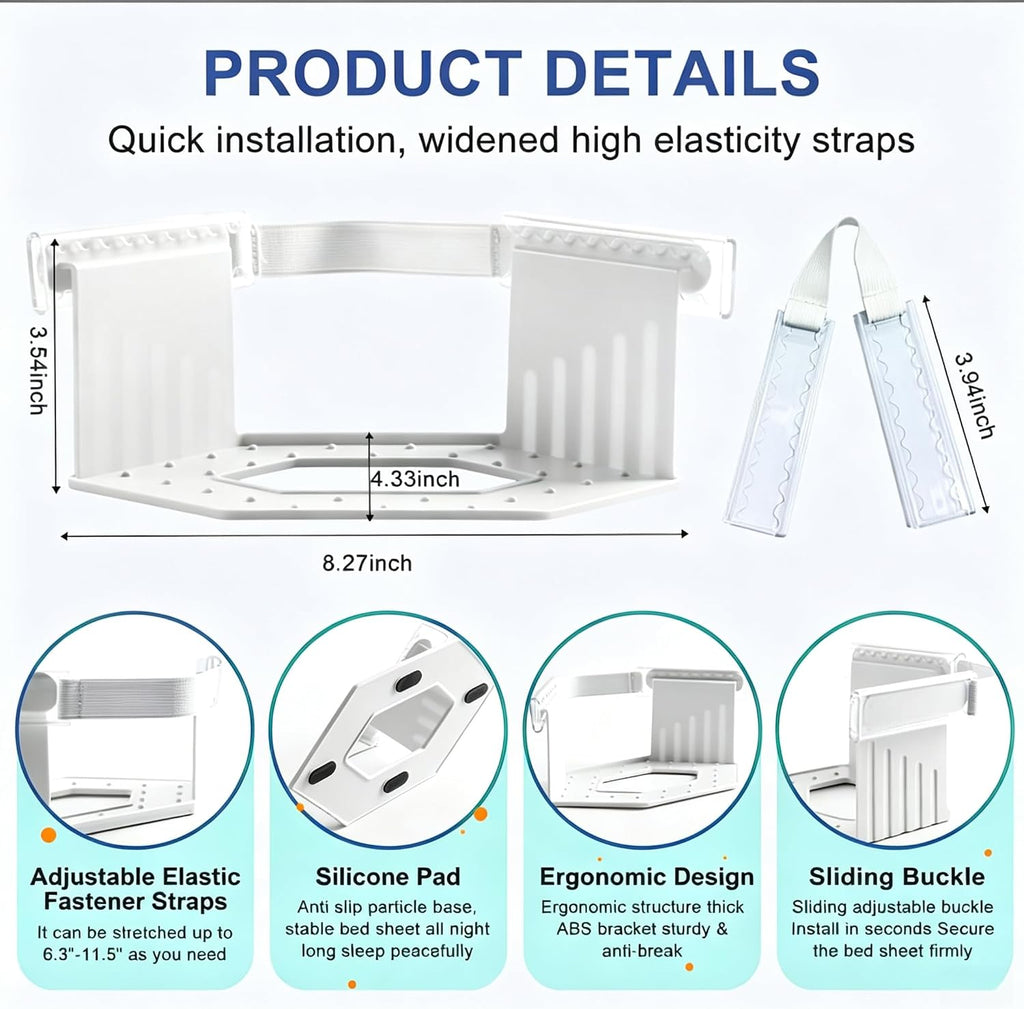 Bed Sheet Corner Holders with Snap‑Lock & Elastic, Fits Various Mattresses