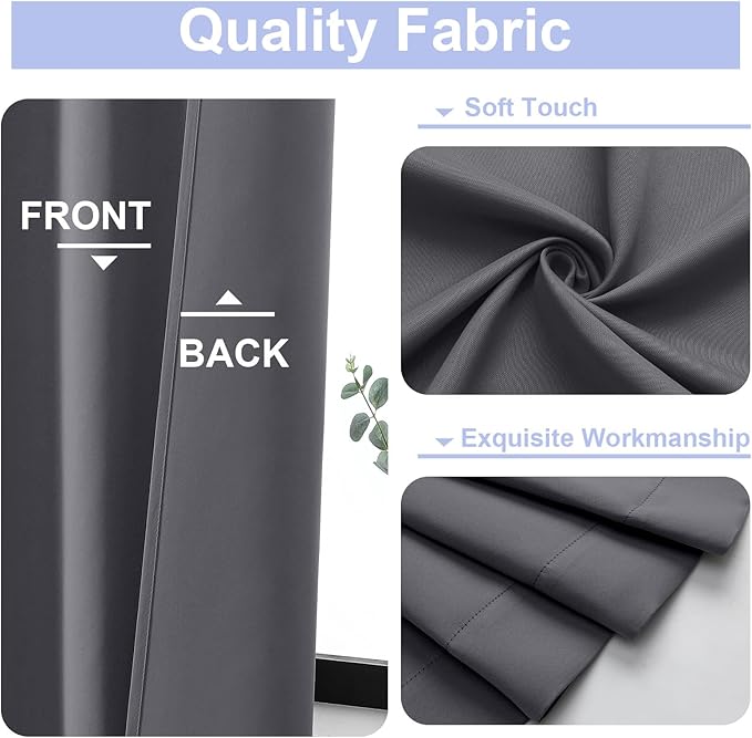 Simplebrand Grey Blackout Curtains - Image 3